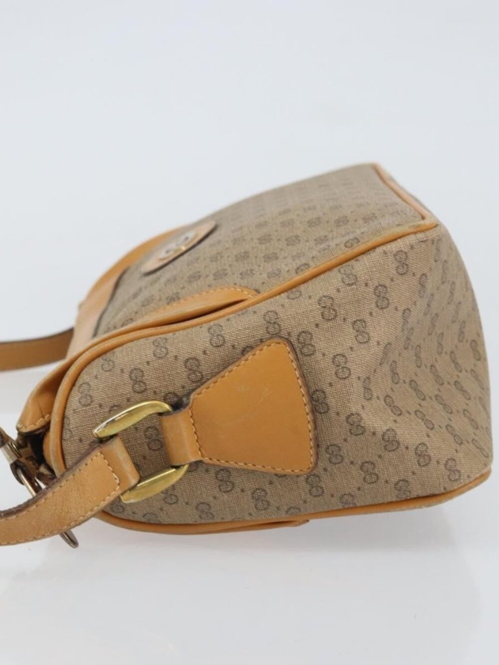 GUCCI Micro GG Supreme Shoulder Bag PVC Beige Gold Auth BA9394 - Picture 4 of 16